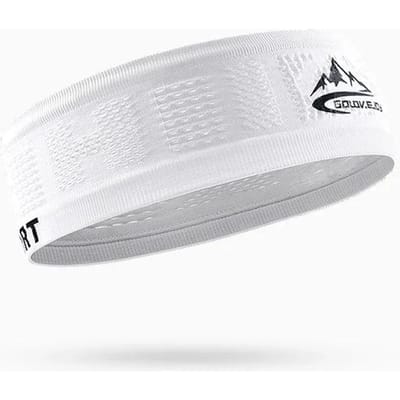 Visière Élastique Rafraîchissante Bandeau Unisexe Anti-Glisse Léger Protection Solaire pour Course à Pied Hommes Femmes blanc