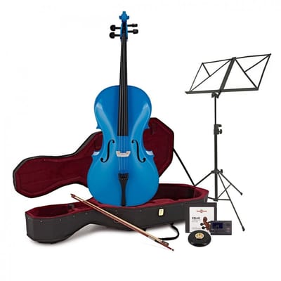 4/4 Studentencello met Koffer + Beginnerspakket, Blauw