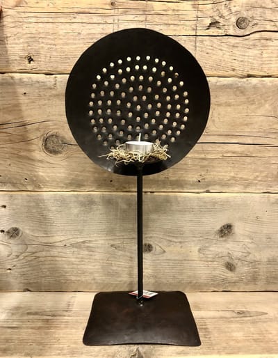 Theelichthouder schuimspaan L H50  - retro - trendy