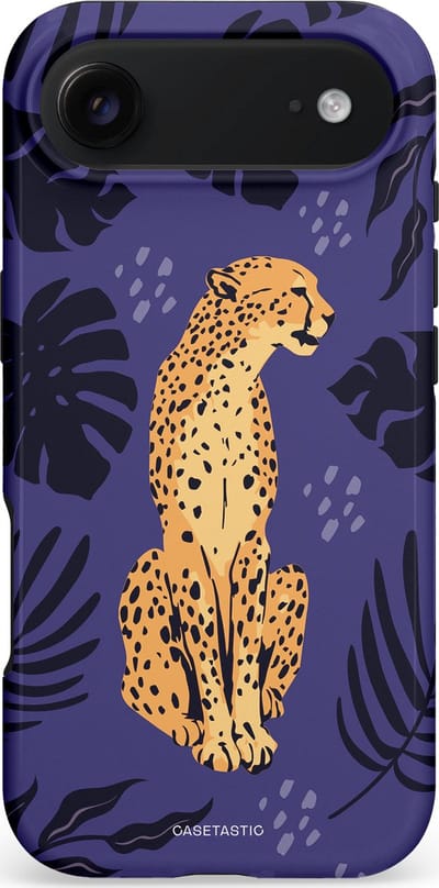 Casetastic hoesje geschikt voor Apple iPhone Air - MagSafe - Dubbellaagse bescherming - Cheetah elegantie - Fashion Case - Donkerblauw