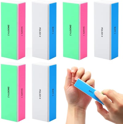 Dailygoods- Nagelvijl 6 Stuks - Nagelpolijstmachine 4-Traps - Polijstblok - Professionele Vijl - Natuurlijke Nagels - Sponzen Afmetingen 9,5 x 3,5 x 2,4 cm - Nagelpolijstblok