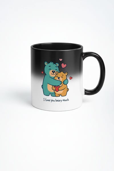 Magische Mok met Knuffelende Beren - 'I Love You Beary Much' - Romantisch Cadeau
