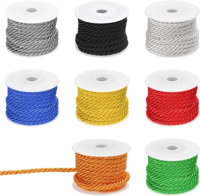 18 meter zwart 3-laags gevlochten koord voor doe-het-zelf projecten, handtassen, bruiloft decoraties en tuinieren, multifunctioneel en decoratief touw