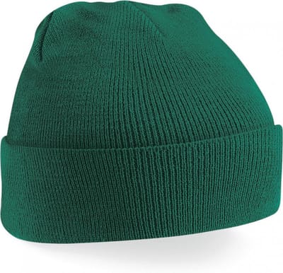 Gebreide muts polyester donkergroen