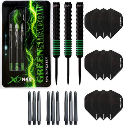 Darts Set Green Shadow – dartpijlen – 21 gram tungsten - inclusief 9 – dart shafts – 9 – dart flights