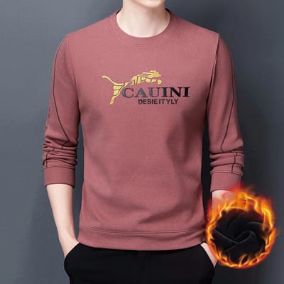 Chemises épaisses en velours pour hommes pour jeunes et d'âge moyen, hauts chauds, sweat-shirts à manches longues, t-shirts en velours pour hommes, sous-pulls 4XL brown