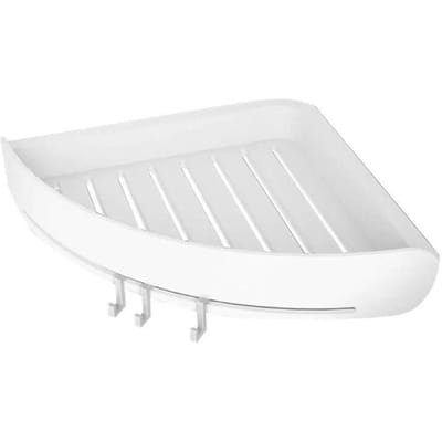 Hoekbadkamerplank Douche Shampoo Zeep Driehoekig Rek Cosmetica Opbergorganizer Muurhouder Badkamerplank Planken white