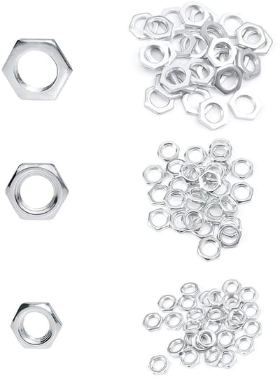 90-delige moerset fijne schroefdraad, zeskantmoeren, platte borgmoeren assortiment, verzinkt - voor stalen constructies, meubels, machines.