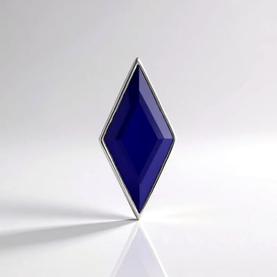 Cavill - 925 Sterling Zilver Hanger - 7,53 ct Blauwe Chalcedoon - Platina Geplateerd - Modern Ruitvormig Elegant Sieraad