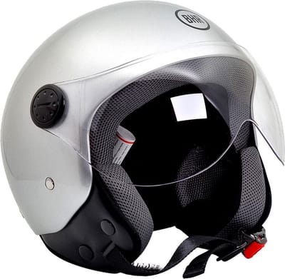 BHR 800 Easy - Vespa Scooterhelm - ECE goedgekeurde Scooterhelm - Geschikt als Scooter Brommer Motor Snorfiets Helm - XS - Glans Zilver