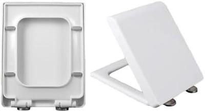 Toiletbril Vierkant - Toiletdeksel Zacht Sluitend - Badkamer Vernieuwen - Snelsluiting & Soft Close - Universeel - Wit