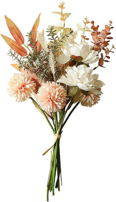 Kunstbloemen - Boeket - 44cm - Kunstplanten - Nepbloemen - Kunstmatige paardenbloemen - Zijden bloemen voor bloemstukken - Boeketten - Decoratie voor thuis - Bruiloft - Cadeau voor vrouw - Housewarming cadeau - Moederdagcadeau - Valentijn cadeau
