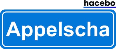 Hacebo - Plaatsnaam Sticker - 29x10 CM - Appelscha sticker - Verkeersborden sticker - grappige cadeaus - Appelscha