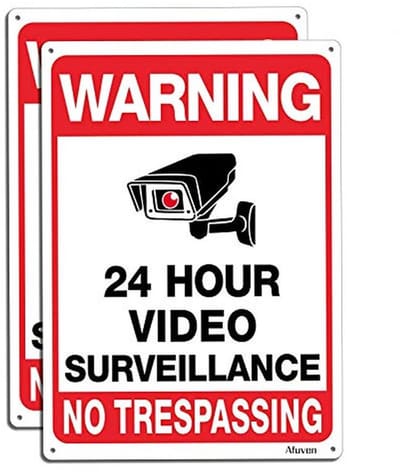 Video Surveillance Signs 10 x 7 Inches - Geen Overtreding Beveiliging Alert 24 Uur - Reflecterende Aluminium Borden voor Buiten