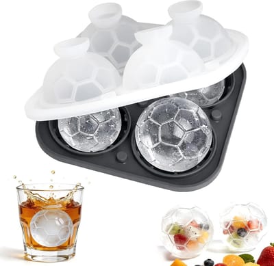 IJsbolvormpje van siliconen, grote ijsbolmaker, siliconen ijsbolvormpje met deksel, ronde ijsbolvormpje BPA-vrij, voetbal ijsbolvormpje, ronde platina-siliconen ijsbolvorm voor cocktails, whisky en