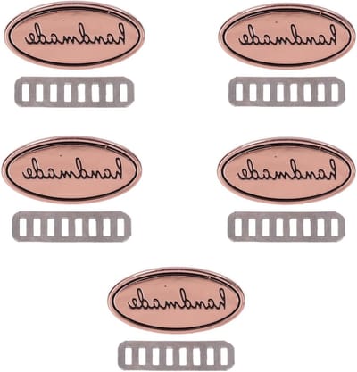Handgemaakte Metalen Tags - Kleding Labels - DIY Kleding Decoratie - Metalen Legering Duurzaam - 5 Stuks - Rose Goud