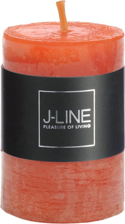 J-Line cilinderkaars - oranje - small - 18U - 6 stuks