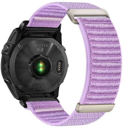By Qubix - Geschikt voor Garmin bandje - 26mm Quickfit - Nylon Sport Loop bandje - Paars - Geschikt voor Garmin Quatix 8 - 51mm