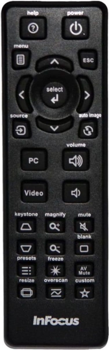 Afstandsbediening geschikt voor de INFOCUS IN126STx beamer, vervangt HW-NAVIGATOR-4 / J8947-0319-00