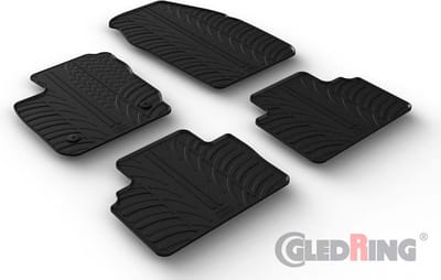 Rubbermatten passend voor Ford Tourneo Courier Kombi/Passenger 2014- & Facelift 2018- (T profiel 4-delig montageclips)