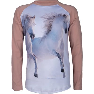 Red Horse - T-Shirt Pixel - Kids Shirt - Garnet Rose - Maat 140