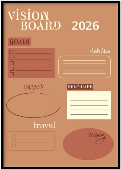 Poster My vision 2026 - 50x70 cm - Kalender - Planner poster - WALLLL - Exclusief lijst - Professioneel fotopapier