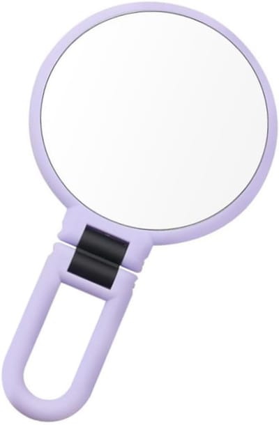Cosmetische Spiegel - Make-up Spiegel - Dagelijkse Make-up - 15x Vergroting - Met Handvat - Paars