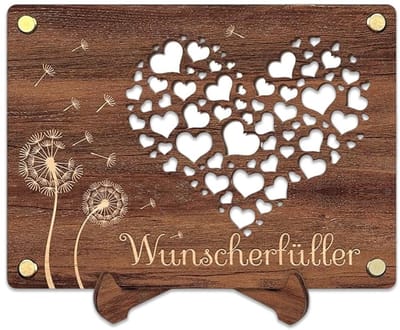 Dailygoods- Geldgeschenk Houten Wenskaart - Set met Envelop/Stickers - Verjaardag/Huwelijk/Afstudeer - 20 x 16 cm - Duurzaam/Uniek