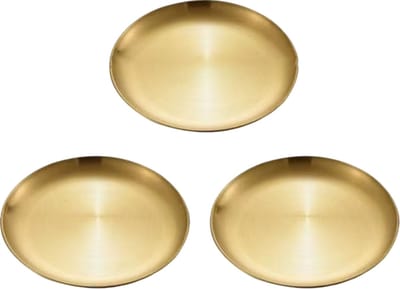 Hoogwaardige Ronde RVS Serveerschaal Goud – 3 Stuks – Voor Fruit, Vlees, Dessert & Botspuwing – Keuken en Tafelgerei