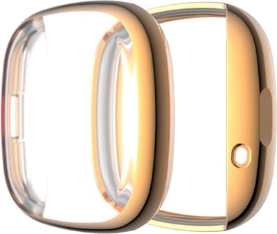 By Qubix - Geschikt voor fitbit Versa 3 / Sense Soft TPU case (volledig beschermd) - Rosé Goud