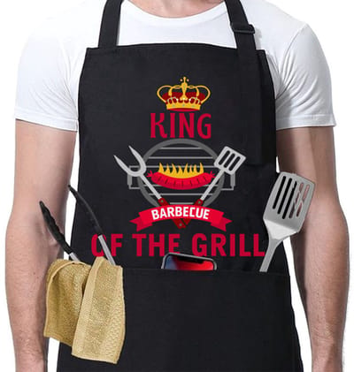 1 stks Heren Zwart Verstelbare Schort - Humor Grappig Grappig BBQ - Professioneel Katoenen Keukenschort - Cadeau Valentijnsdag, Zwart 7