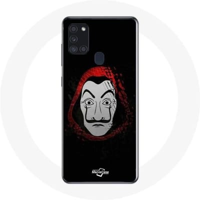 Coque - Maniacase - Galaxy A21S - La casa de papel Masque - Souple - Noir