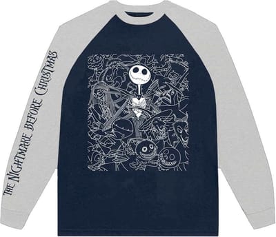 Disney The Nightmare Before Christmas - Jack Crowd Longsleeve shirt - S - Blauw/Grijs