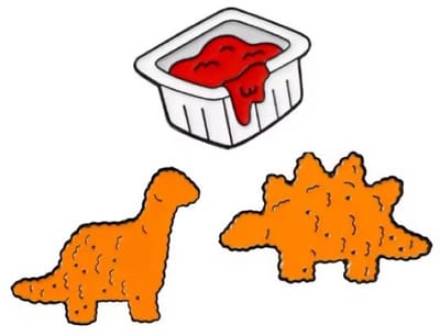 Pin Broche - enamel pin - kledingspeld - Dino nuggets