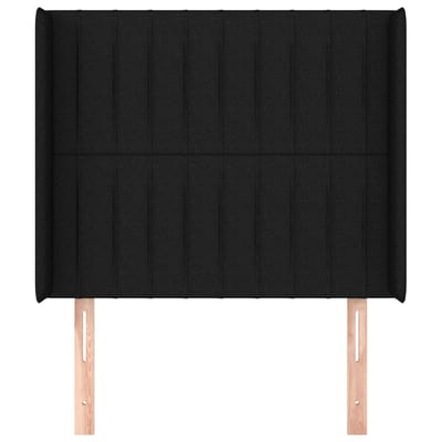 vidaXL - Hoofdbord - met - randen - 83x16x118/128 - cm - stof - zwart