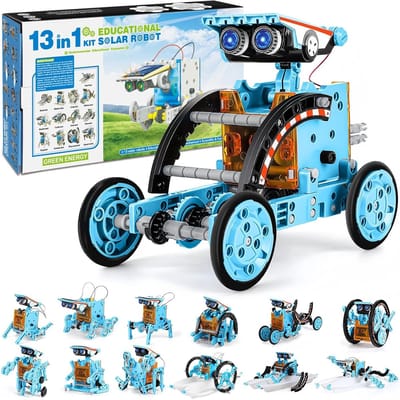 13-in-1 Robotbouwset op zonne-energie - Zonne-energie Voertuigen - TENZHVXI® - Voor kinderen van 8 jaar en ouder om verschillende soorten robots te bouwen - Blauw