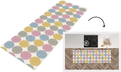 Keukenloper - Loper keuken - Stippen - Lijn - Patroon - 150x50 cm - Keukenloper vinyl