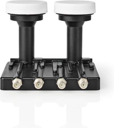 Nedis LNB - Quad Monoblock 6° - Apparaat stroomoutput: 4x F-Connector - Ruisbereik: 0.85 dB - Conversiewinst: 52 - 67 dB - Zwart - Geschikt voor: Astra+ / Hotbird