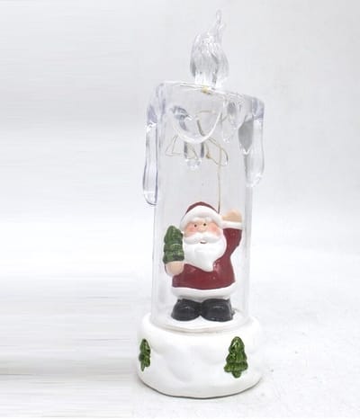 LED kaars met 4 leds - kerstman - 19 x 6 cm