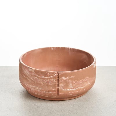 PINO Sandstone Hondenvoerbak Classic Feeder (hondenkom) - Terracotta (Salmon Terra) Marmer - Large ⌀21cm - 2000ml