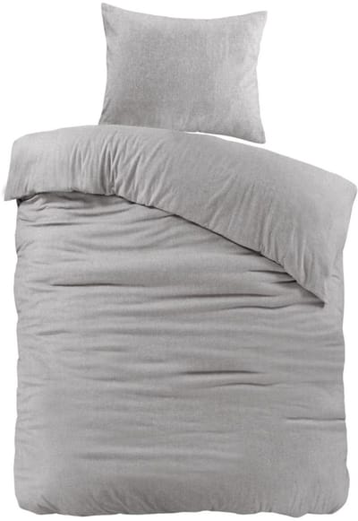 Dekbedovertrek Flanel Grijs Brienz - 140x200/220 cm - Super Zacht en Warm