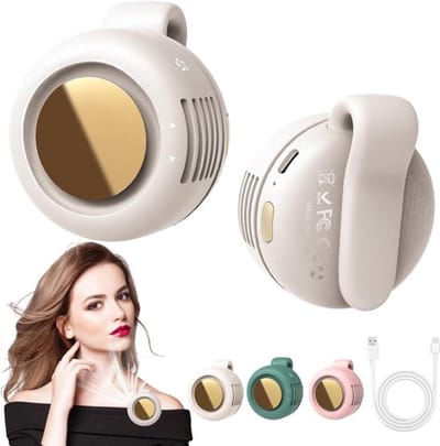 Clip-On Ventilator - Draagbare Ventilator - Draadloos en Bladloos - 3 Snelheden Verstelbaar - Compact Lichtgewicht Ontwerp - Inclusief USB Oplaadkabel - Voor Reizen, Kantoor en Camping