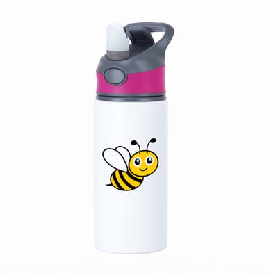 Hacebo® - Bijen waterfles met rietje roze - Bij - Dieren liefhebbers - Insecten - dieren - water fles - 650ML