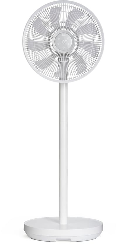 Solis Duo Fan Statiefventilator - Draadloze Oplaadbare Ventilator - 2-in-1 Tafelventilator en Staande Ventilator - 112 cm Hoog - Fluisterstil - Wit