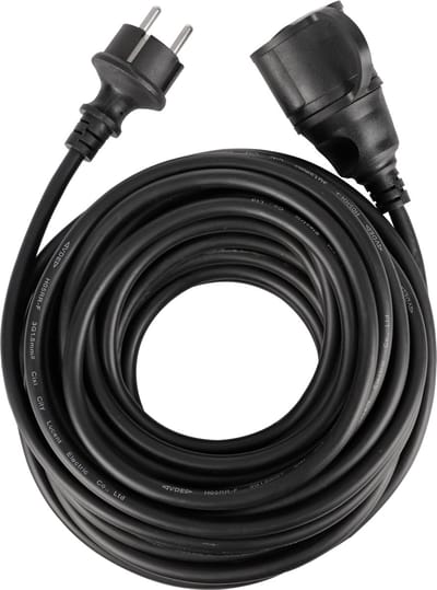 Q-Link verlengsnoer - randaarde - IP44 - H05RRF - 3 x 1.5 mmÂ² - 12 m - zwart