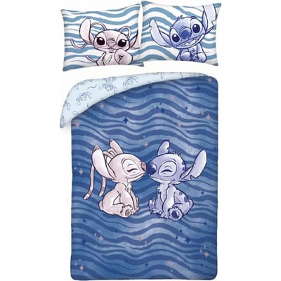 Lilo and Stitch Peuterdekbedovertrek Blue Stripes - 100 x 135 cm - Katoen