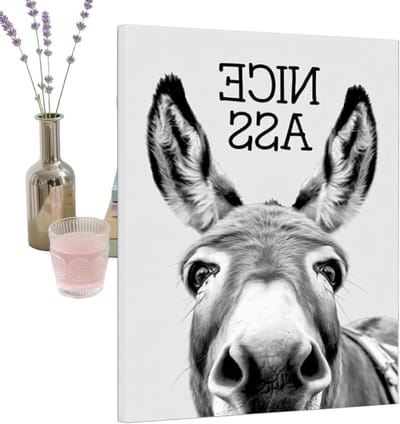 Grappige Dieren Kunst - Badkamer Posters - Ruimte Decoratie - HD Print Kwaliteit - 30x40 cm - Zwart Wit