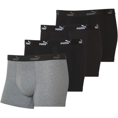PUMA 4 heren boxers (Zwart/grijs, M)