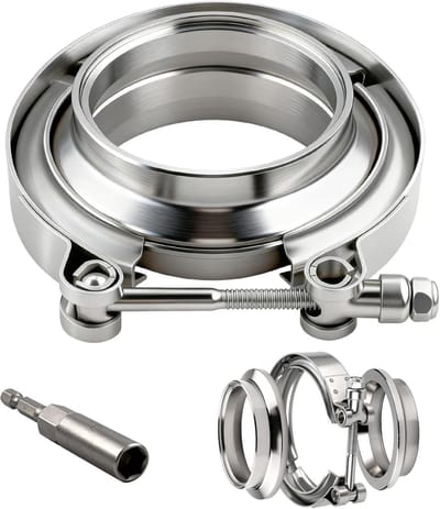 V Band Klem van Roestvrij Staal met Mannetjes- en Vrouwtjesflenzen voor Turbo-uitlaten, Snelle Ontgrendeling, Geschikt voor Uitlaatpijpen en Fallpipes
