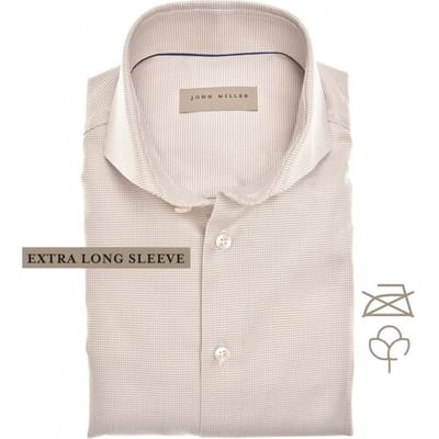 John Miller Overhemd Luxury Cotton Non-Iron Fine-Structure Mouwlengte 7 Zand / male